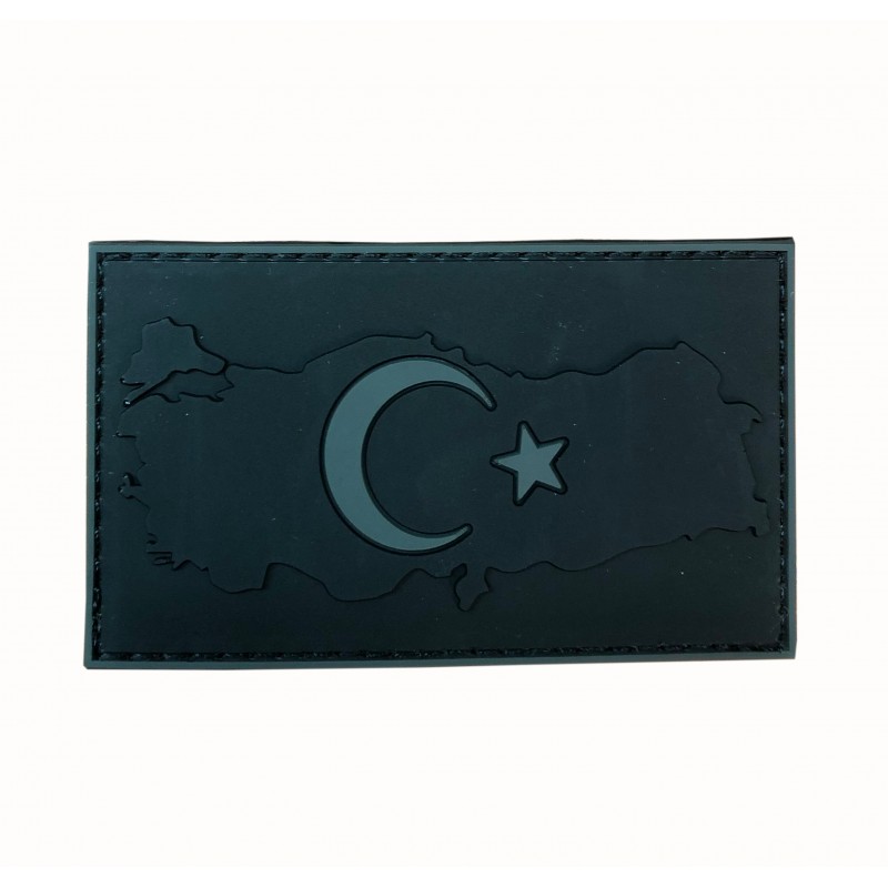 Siyah Türkiye Haritalı Silikon Patch